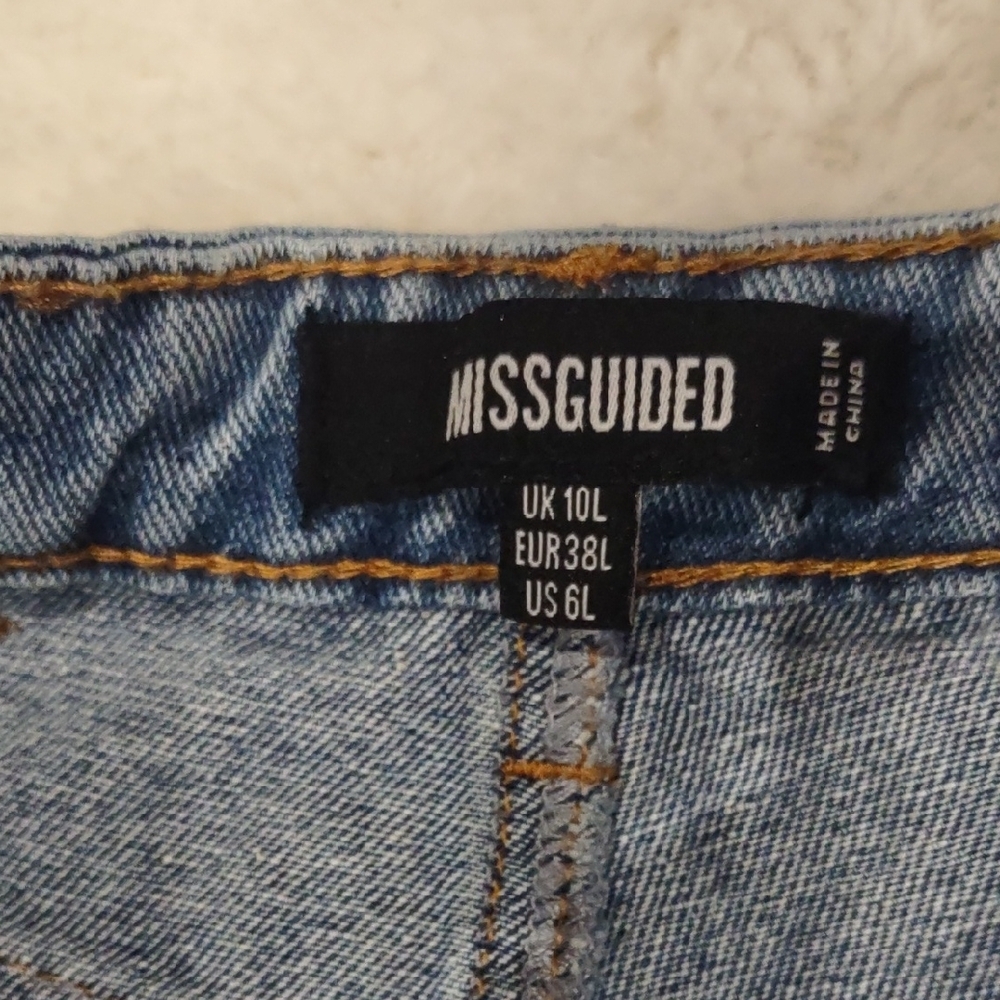 MISSGUIDED Classic Blue Distressed Women's Jeans - Picture 6 of 17